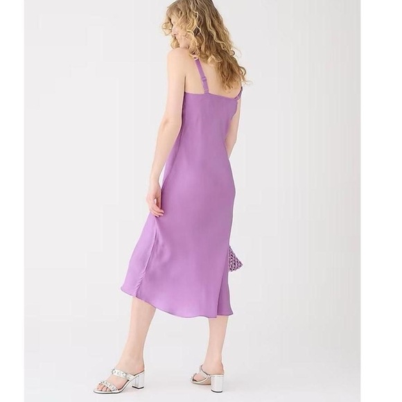 NWT J. Crew Gwyneth V-Neck Slip Dress Cupro-Blend Size 16 - Picture 2 of 14